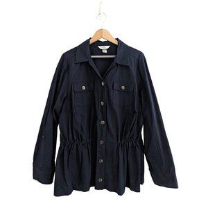 CJ Banks Plus Size Anorak Navy Blue Spring Jacket Size 1X